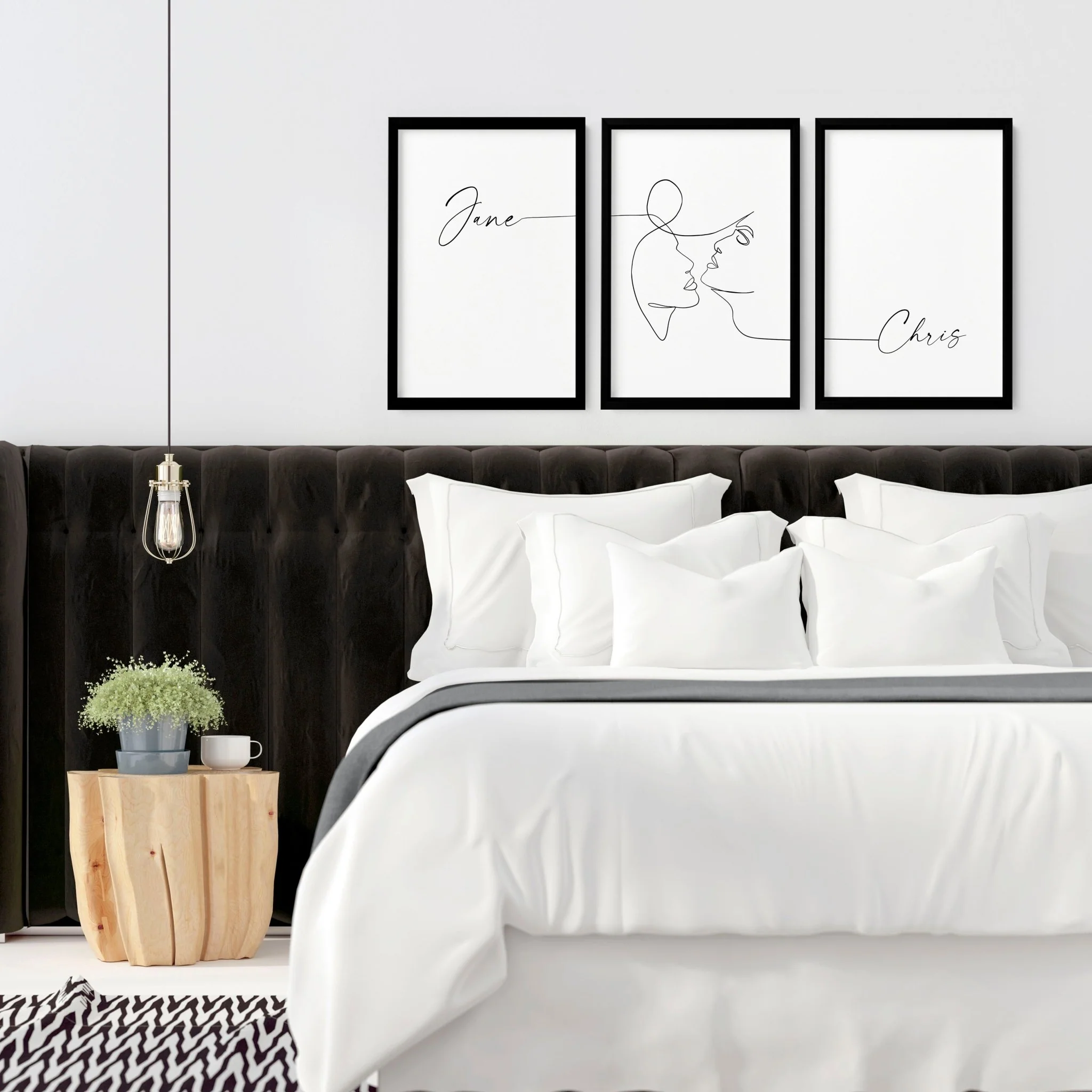 Custom valentines gift | set of 3 wall art prints for Bedroom - Image 7