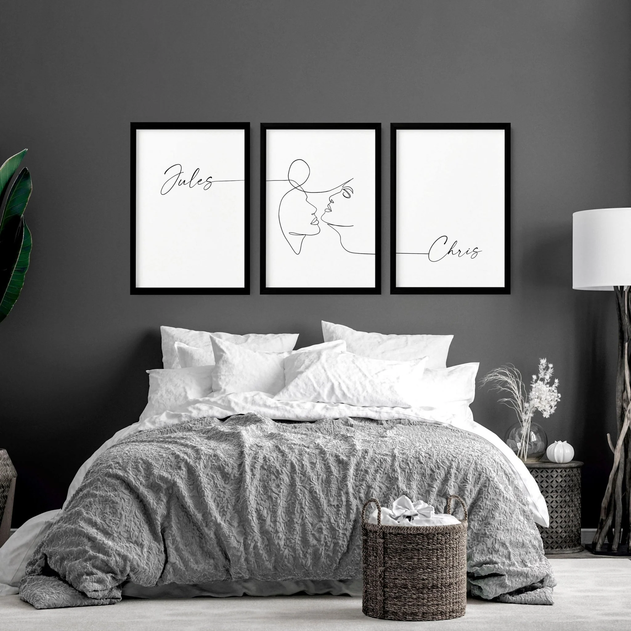 Custom valentines gift | set of 3 wall art prints for Bedroom - Image 9