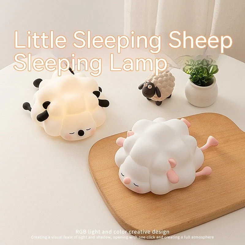 Cute Silicone Night Lights Sheep Cartoon Bedroom Lamp For Children's Room Decor Rechargeable Timing Dimming Sleep Night Light - Image 11