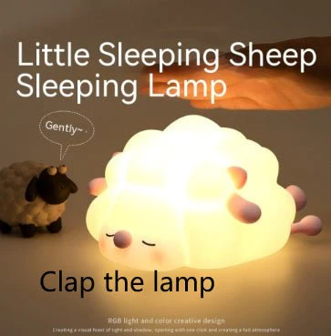 Cute Silicone Night Lights Sheep Cartoon Bedroom Lamp For Children's Room Decor Rechargeable Timing Dimming Sleep Night Light - Image 15