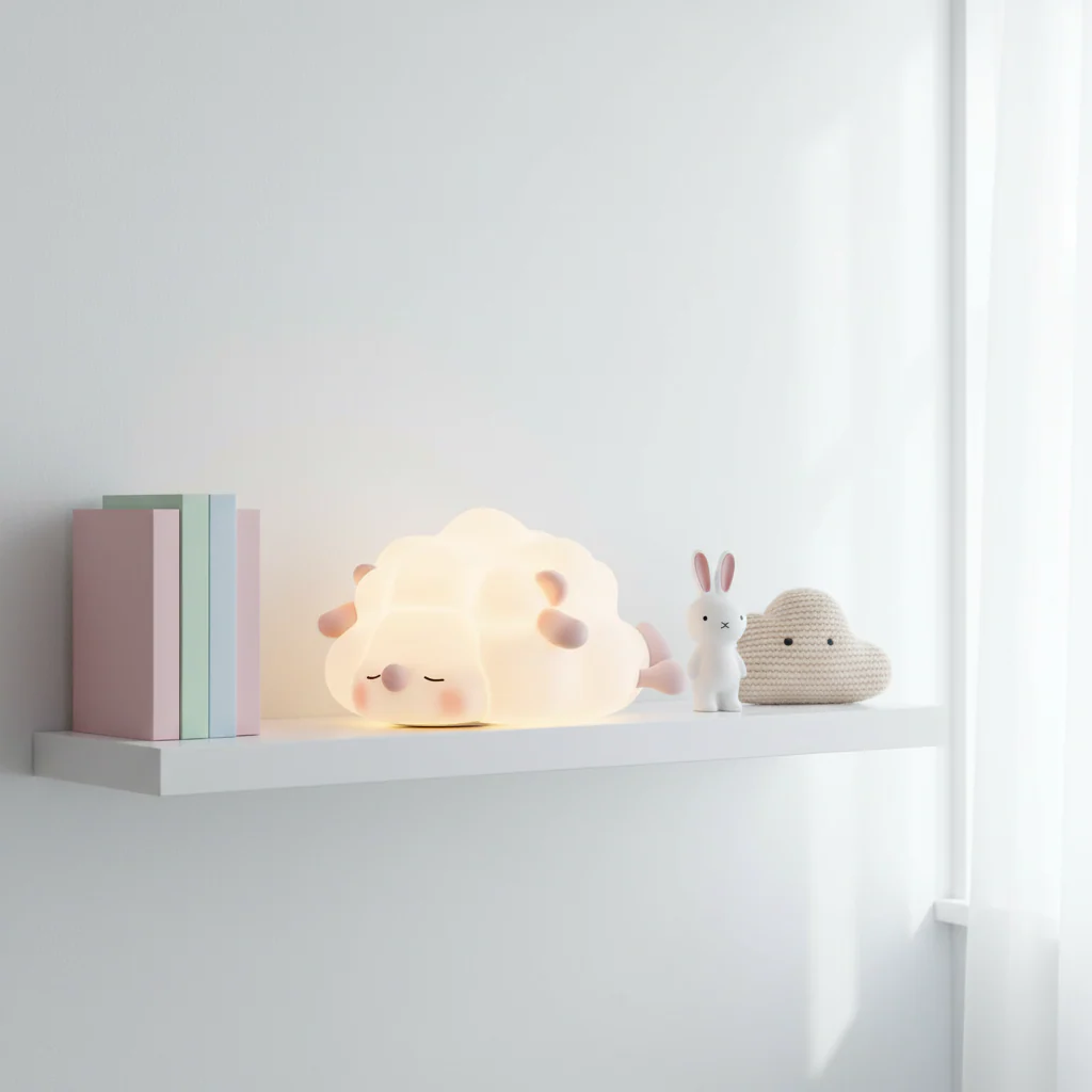 Cute Silicone Night Lights Sheep Cartoon Bedroom Lamp For Children's Room Decor Rechargeable Timing Dimming Sleep Night Light - Image 3
