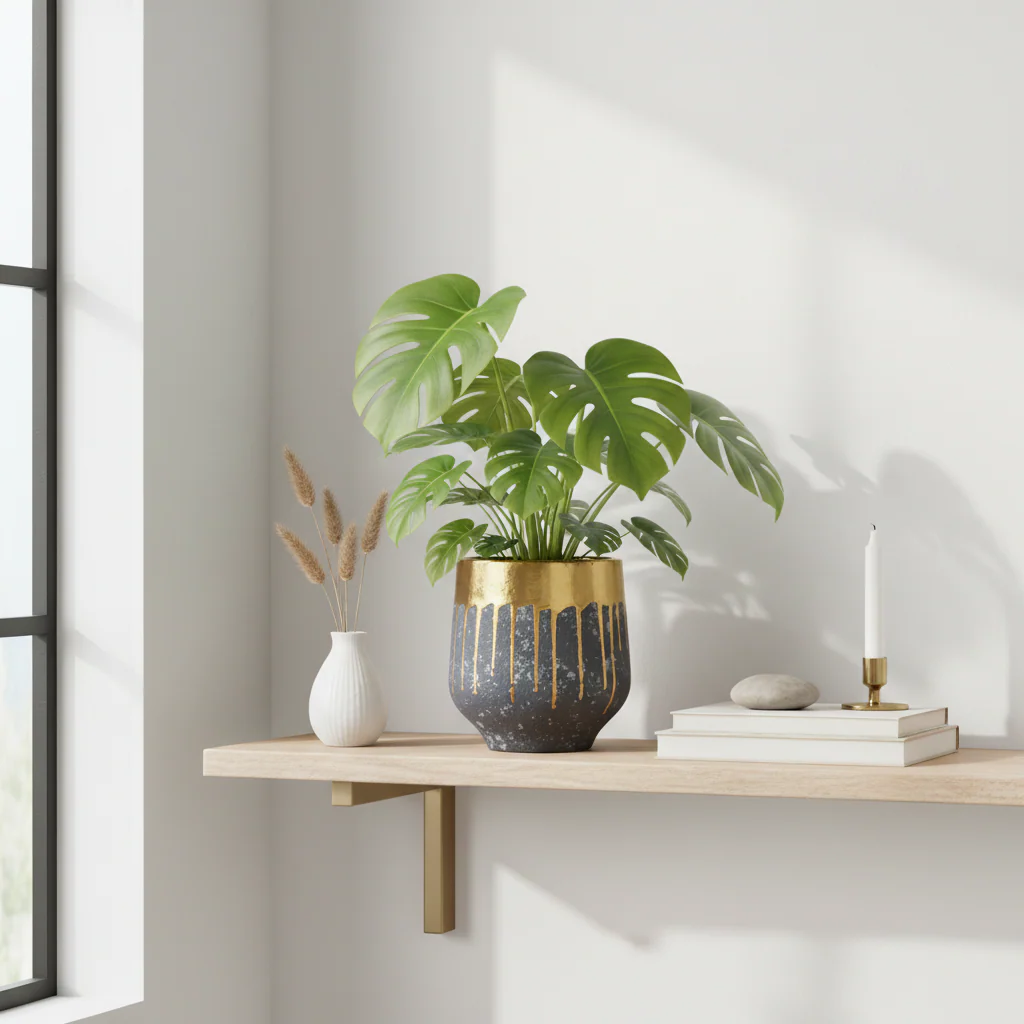 Cyrus Grey and Gold Finish Planter - Image 3