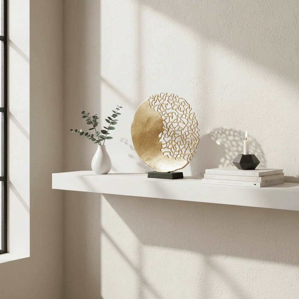 Daito Black And Gold Finish Round Sculpture - Image 3