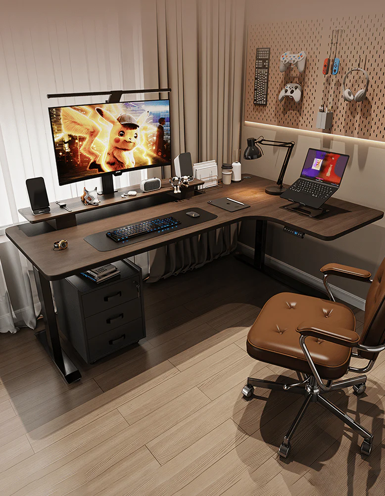 D'Amico Electric Standing Office Desk, Computer Corner Desk - Image 2
