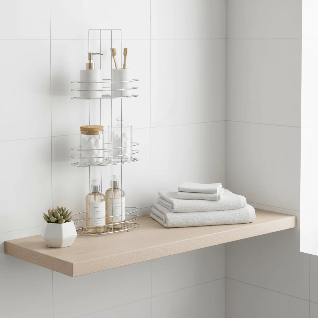 Dara 3 Tier Chrome Bathroom Organiser - Image 4