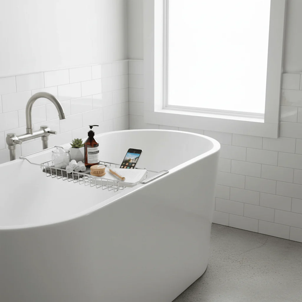 Dara Chrome Wire Hanging Bath Caddy - Image 4
