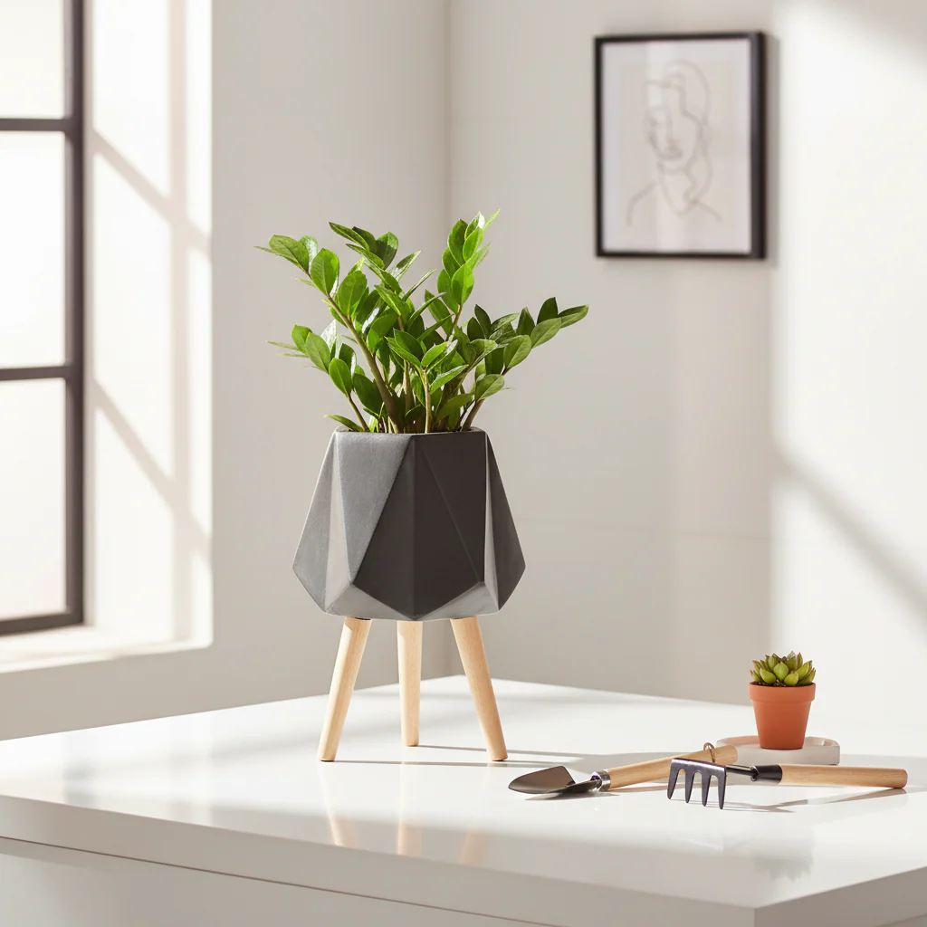 Darnell Black Multifaceted Planter - 62cm - Image 4