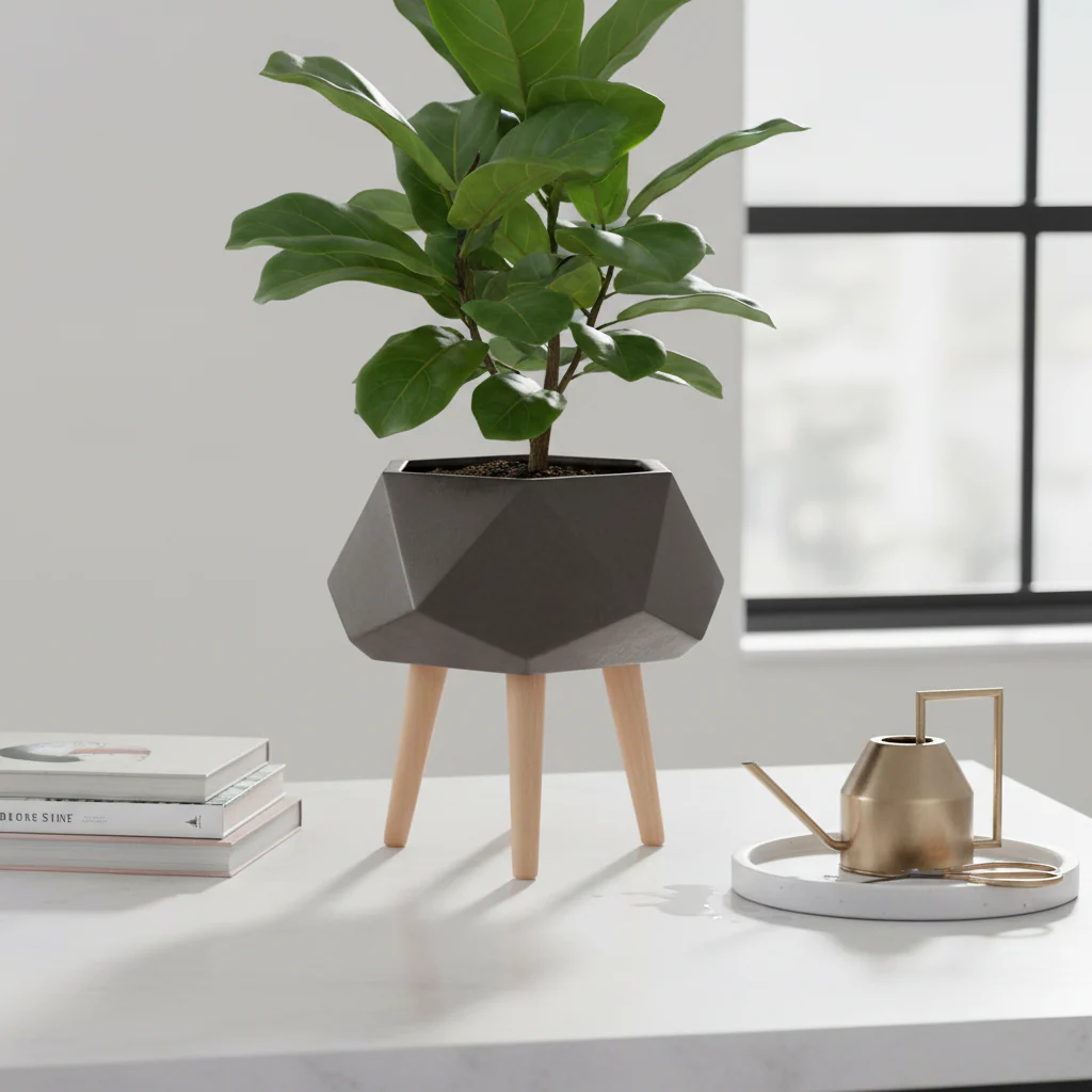 Darnell BlackMultifaceted Planter - 22cm - Image 4