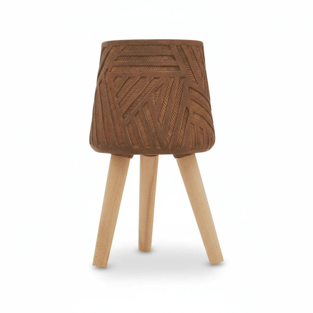 Darnell Brown Planter With Angular Legs - Image 5