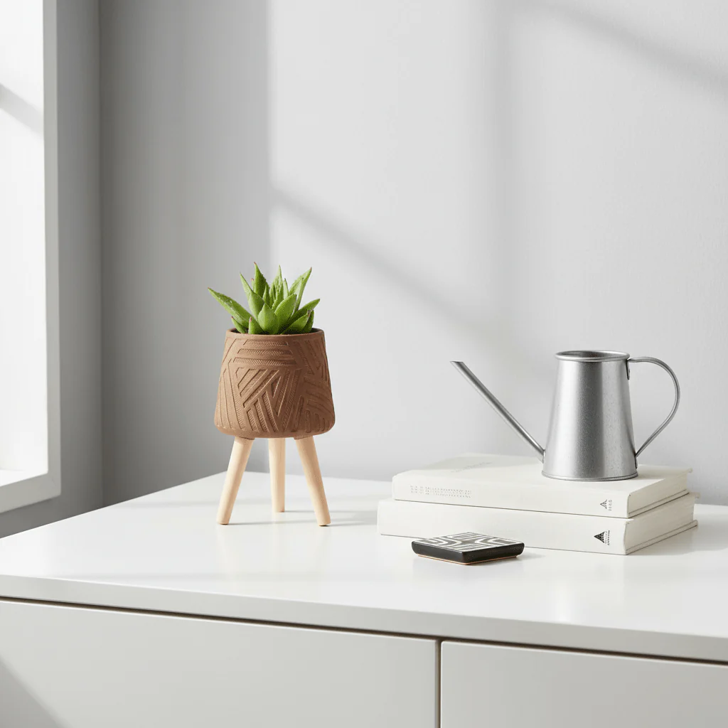 Darnell Brown Planter With Angular Legs - Image 8