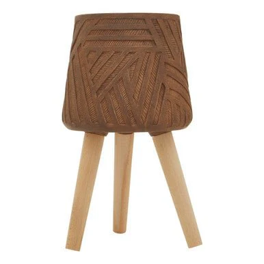 Darnell Brown Planter With Angular Legs - Image 9