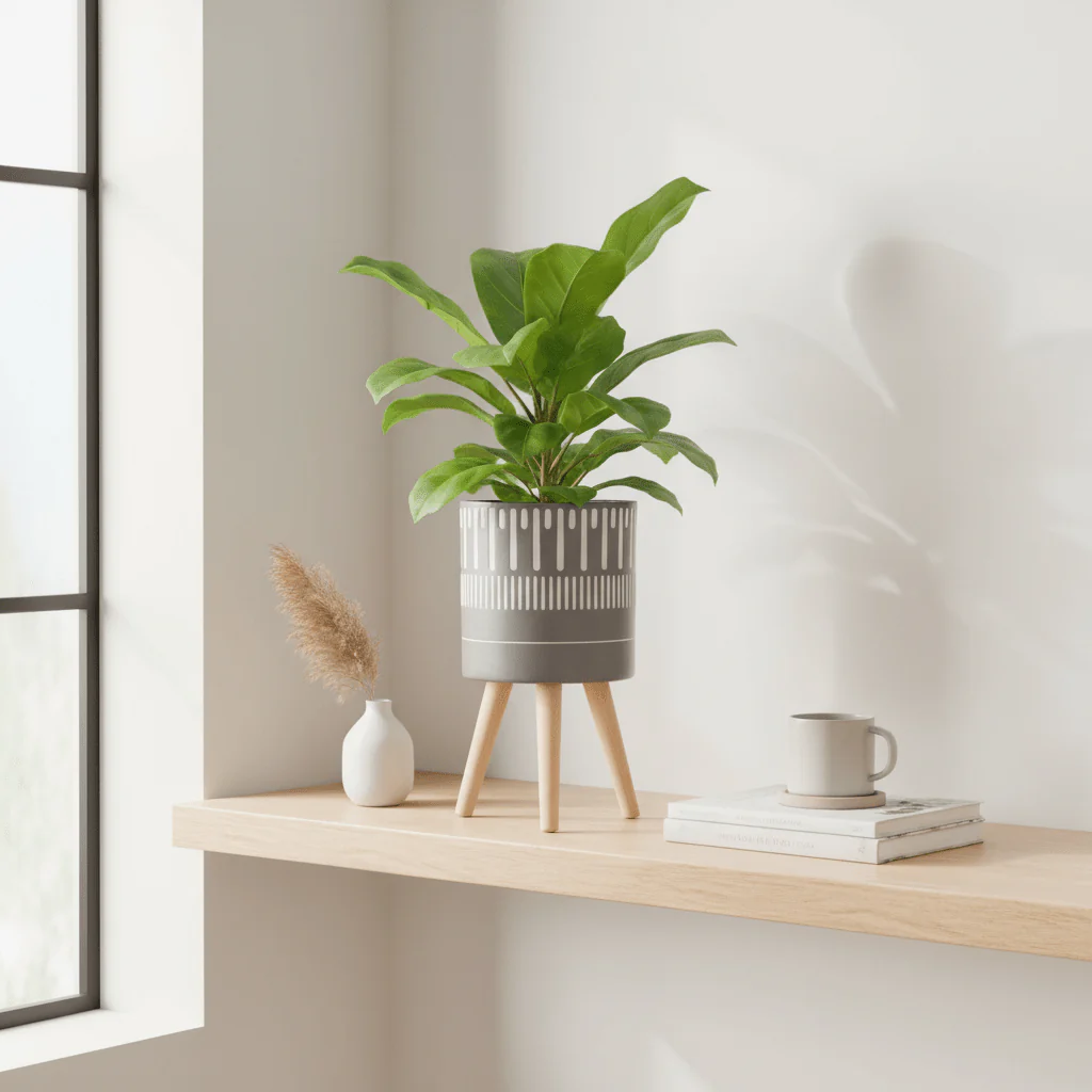 Darnell Large Black And White Finish Planter - Image 3