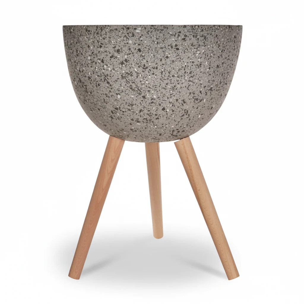 Darnell Large Grey Speckled Planter