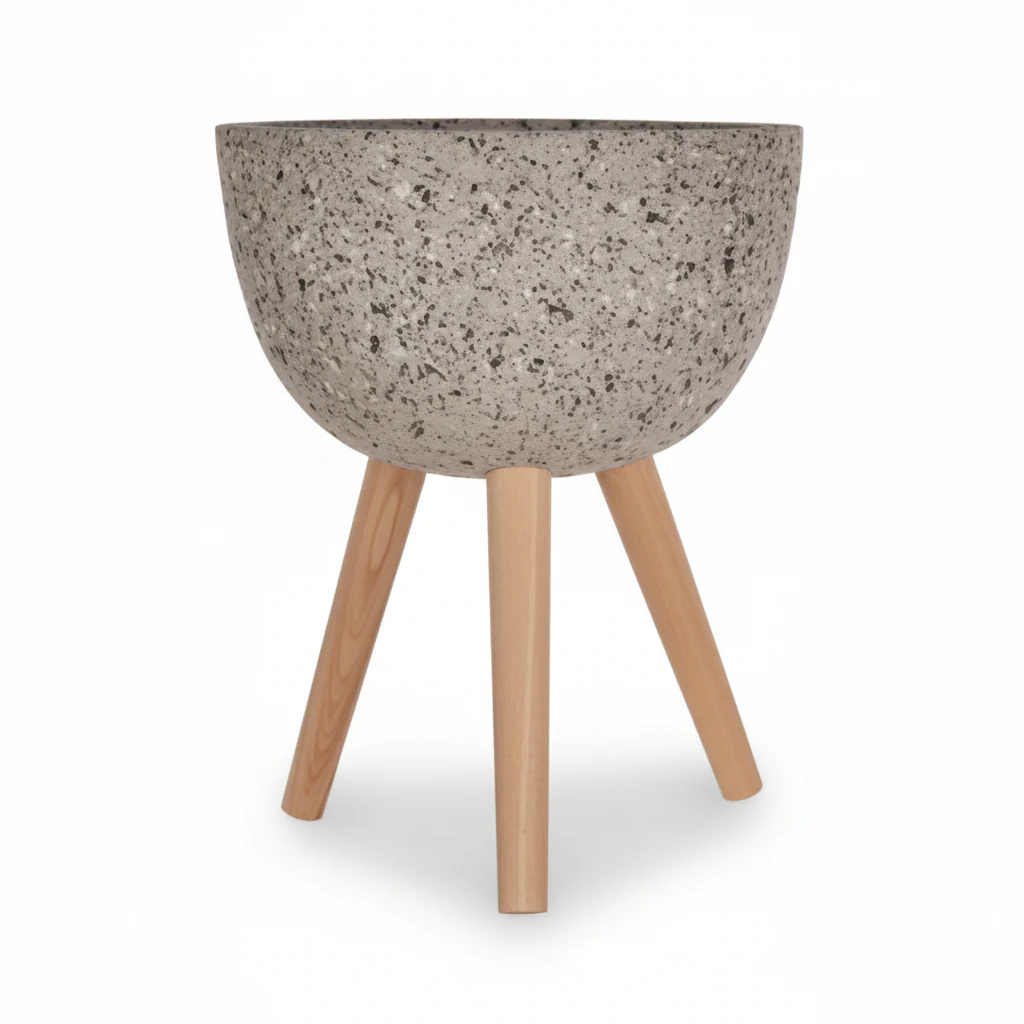 Darnell Medium Grey Speckled Planter