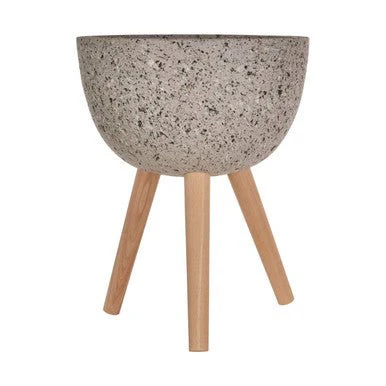 Darnell Medium Grey Speckled Planter - Image 5