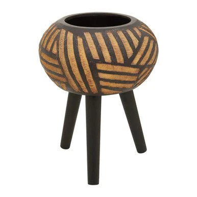 Darnell Natural And Black Tapered Planter - Image 6