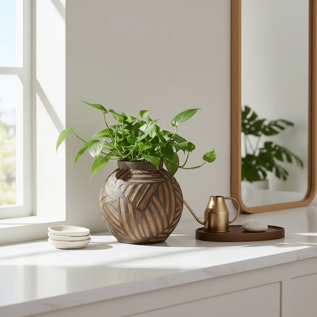 Darnell Round Brown Planter - Image 4