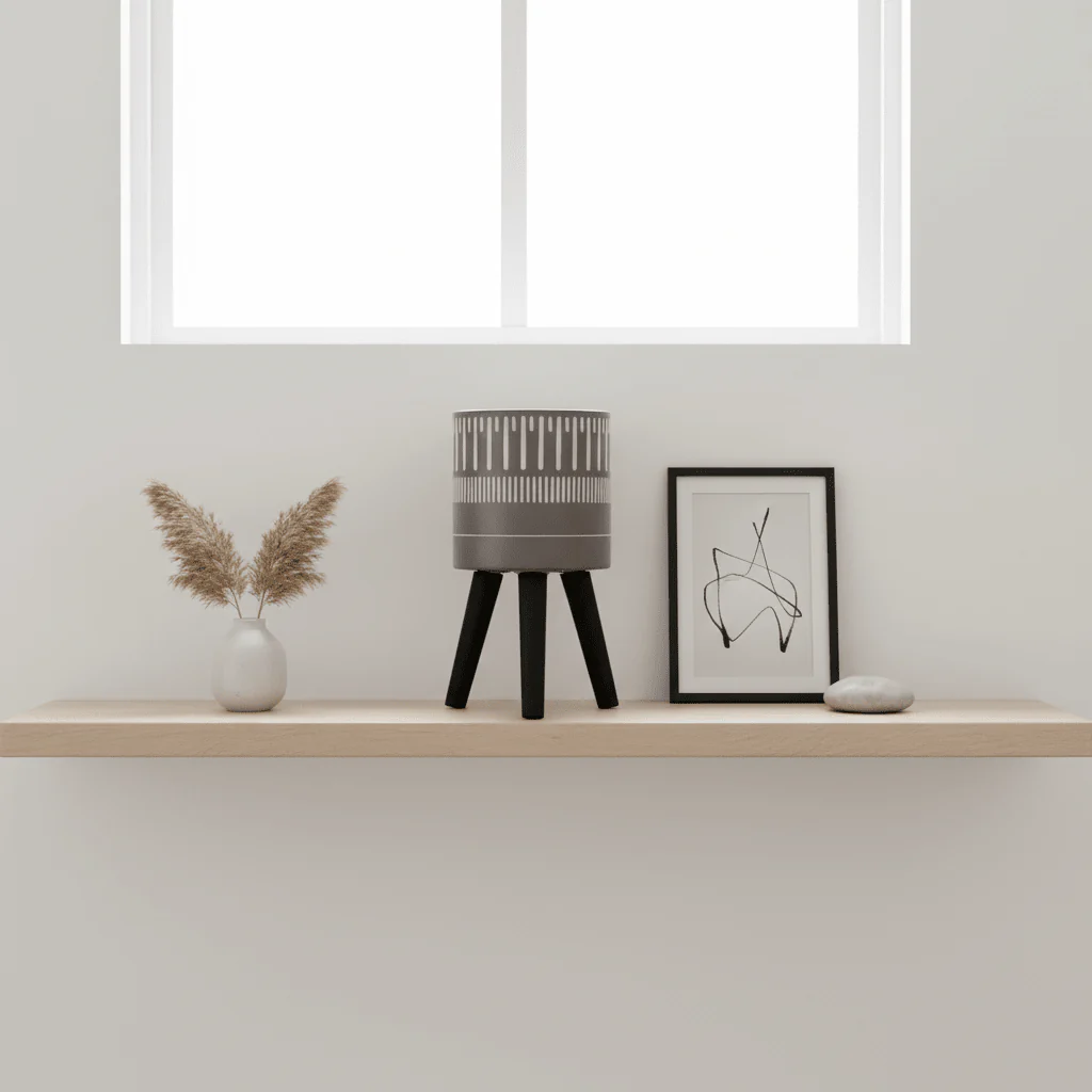 Darnell Small Black And White Finish Planter - Image 3