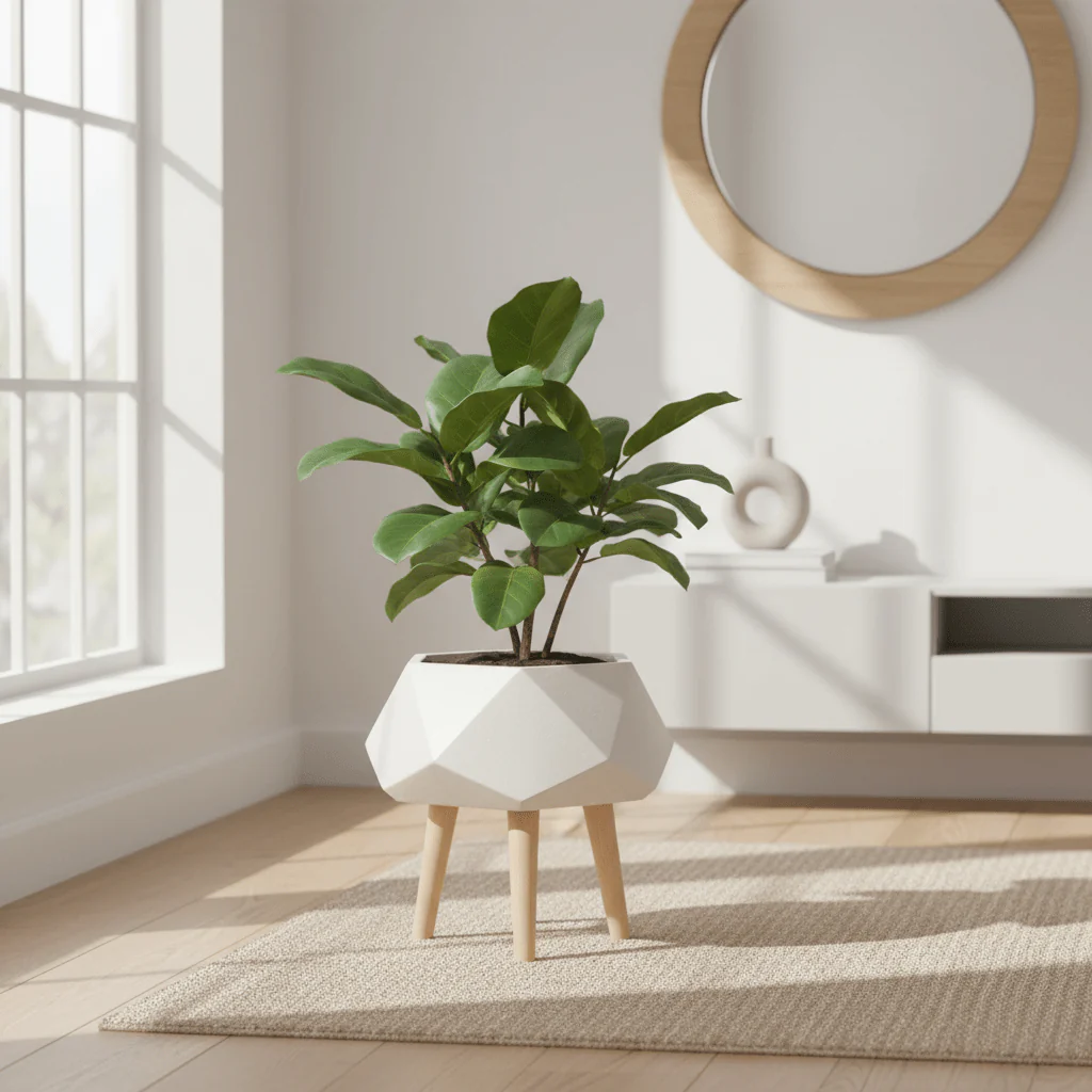 Darnell White Multifaceted Planter - Image 3