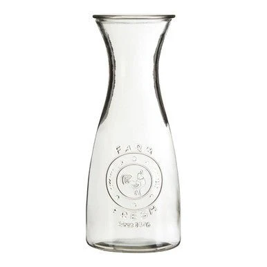 Dayla Clear Glass Embossed Farm Fresh Design 1000Ml Carafe - Image 7