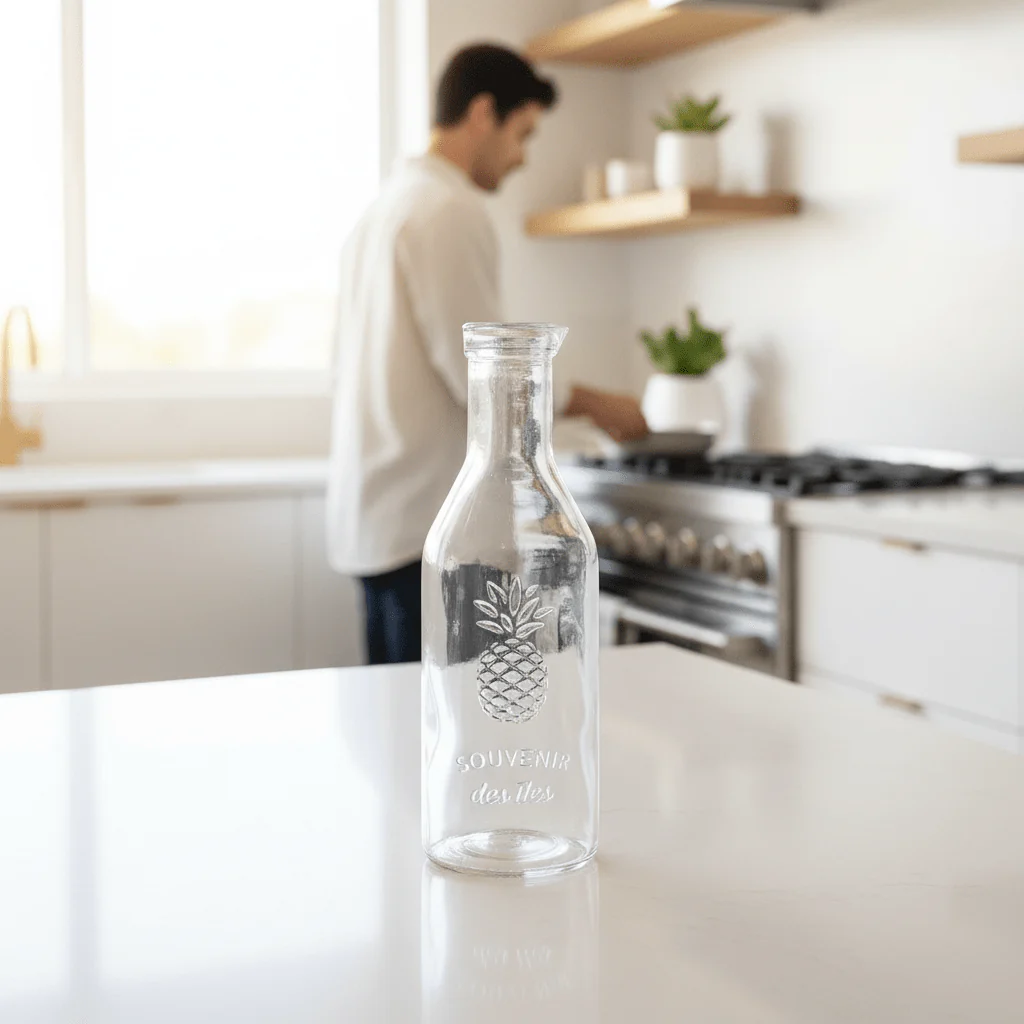 Dayla Clear Glass Embossed Pineapple Design 1000Ml Carafe - Image 2