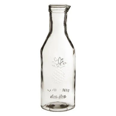 Dayla Clear Glass Embossed Pineapple Design 1000Ml Carafe - Image 5