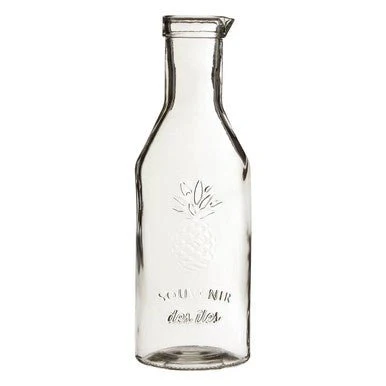 Dayla Clear Glass Embossed Pineapple Design 1000Ml Carafe - Image 7