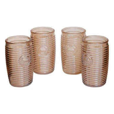 Dayla Set of Four Gold Ribbed Glass Tumblers - Image 12
