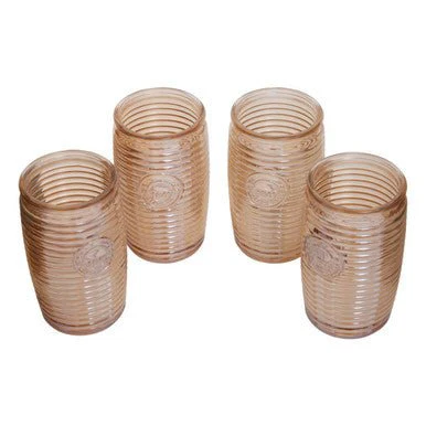 Dayla Set of Four Gold Ribbed Glass Tumblers - Image 5