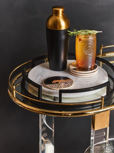 Dayla Set of Four Gold Ribbed Glass Tumblers - Image 9