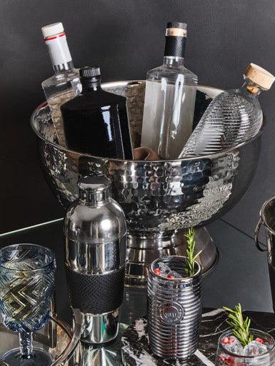 Dayla Set of Four Grey Ribbed Glass Tumblers - Image 9