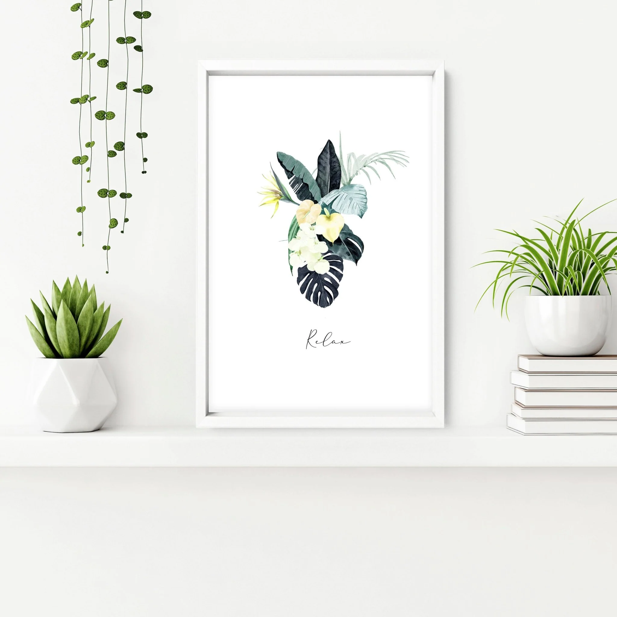 Decoration for bathroom walls | Set of 3 Tropical wall art - Image 6