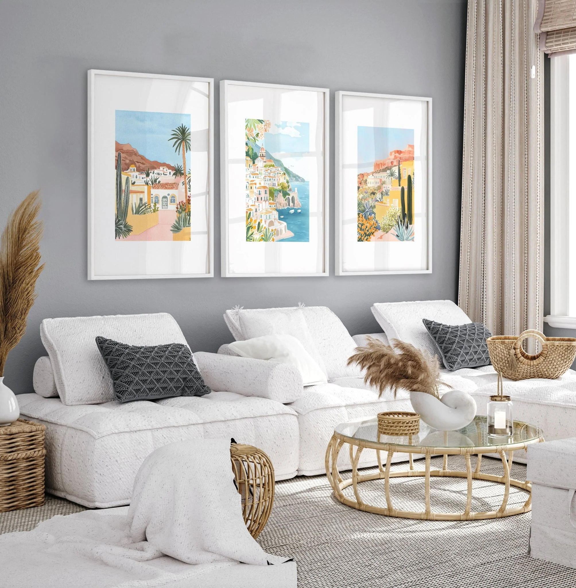 Decorative Pictures For Living Room | Set of 3 Beach Decor Wall art Prints - Image 2