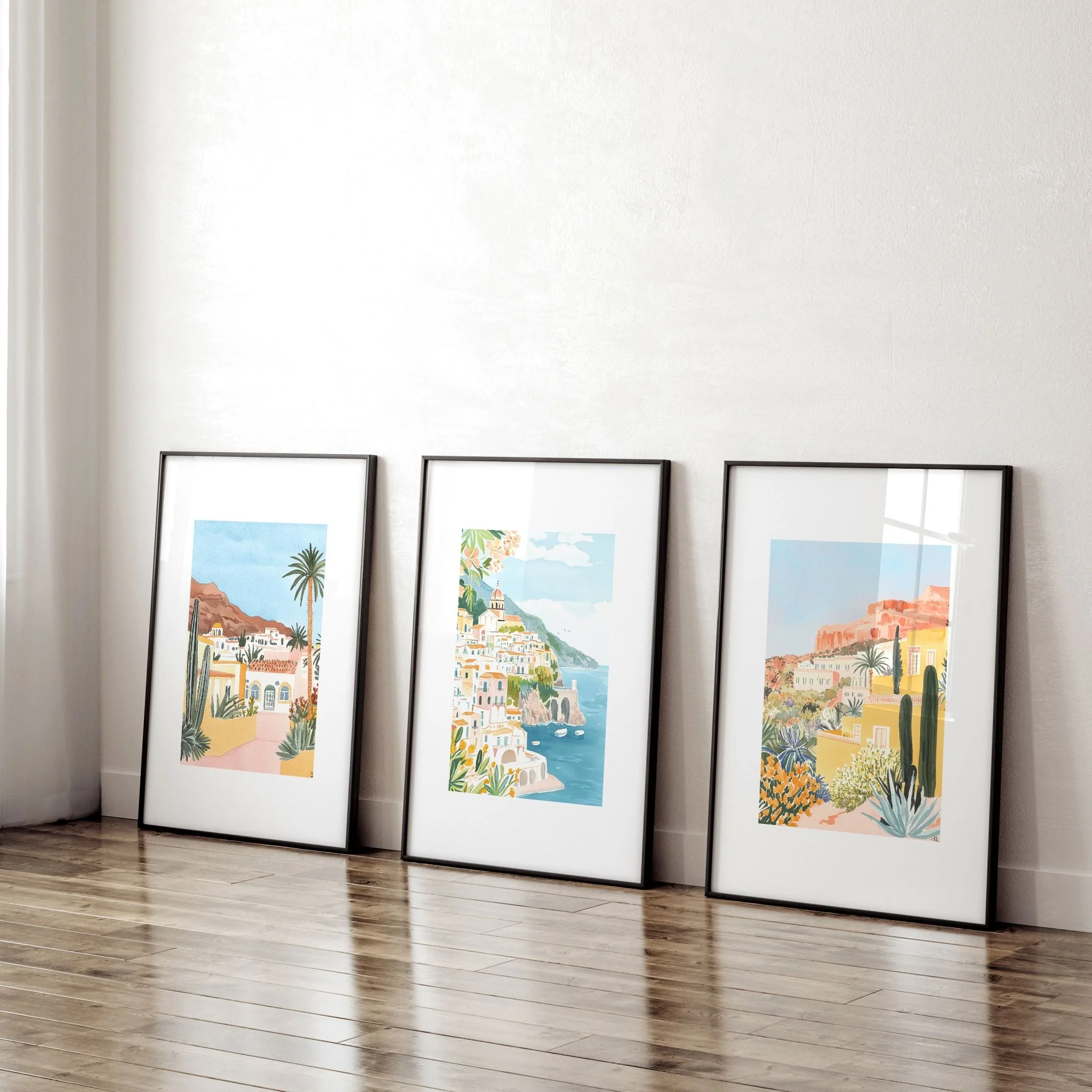 Decorative Pictures For Living Room | Set of 3 Beach Decor Wall art Prints - Image 3