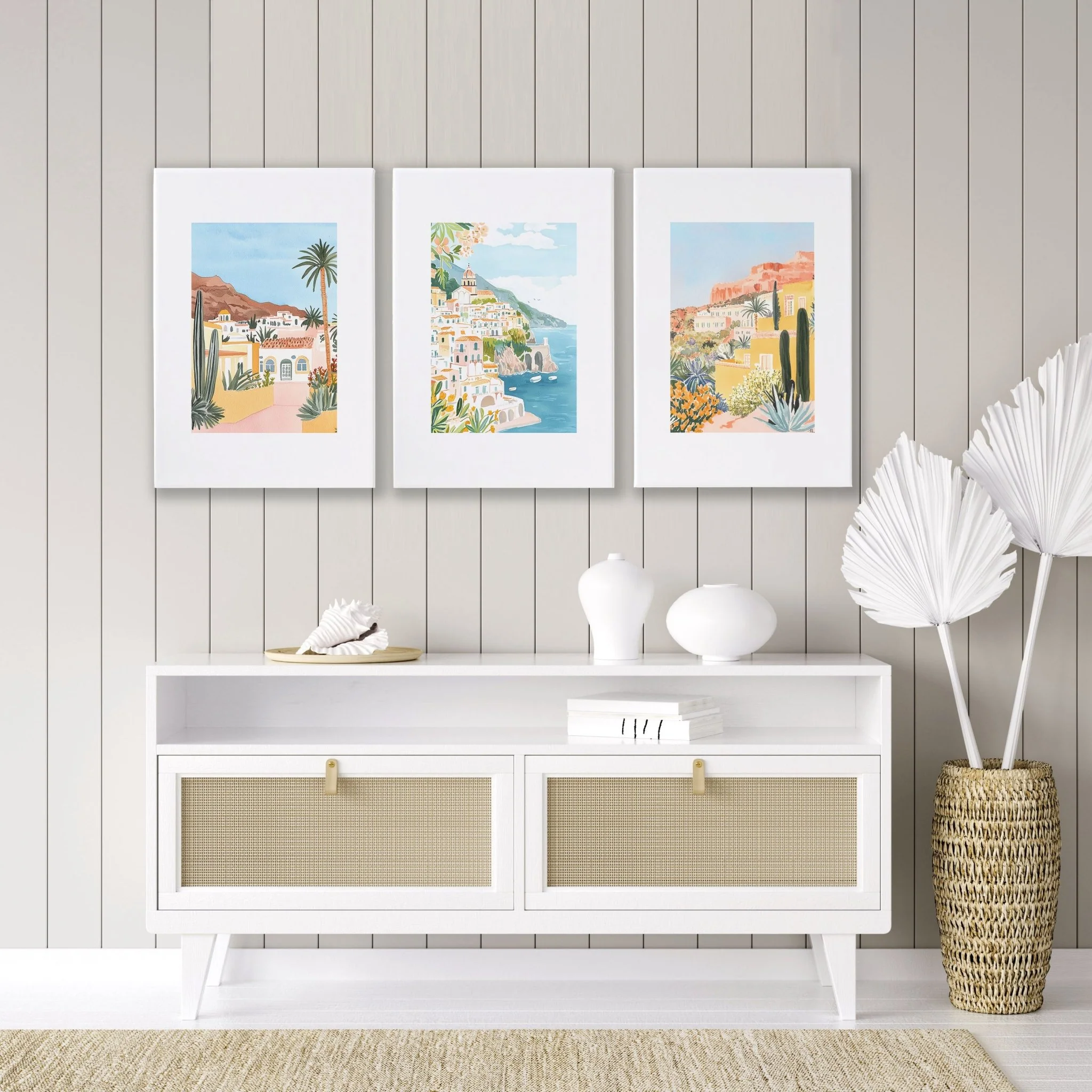 Decorative Pictures For Living Room | Set of 3 Beach Decor Wall art Prints - Image 4