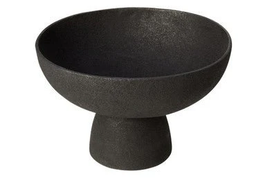 Deriva Large Textured Black Pedestal Bowl - Image 6