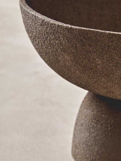 Deriva Small Textured Grey Pedestal Bowl - Image 7