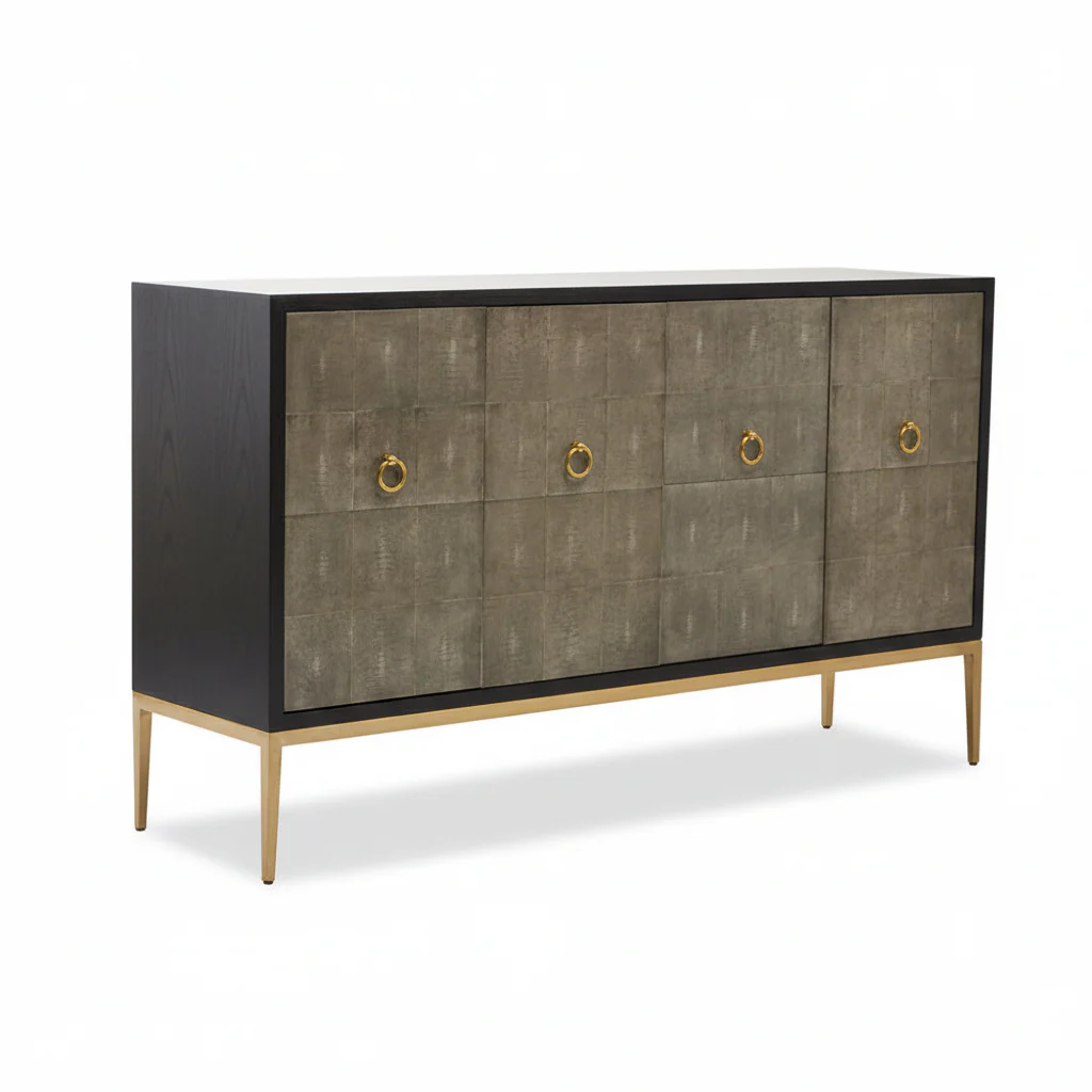 Deruta Grey Shagreen Effect Sideboard