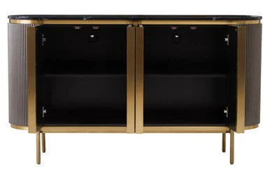 Dervio Four Door Marble Top Sideboard - Image 6