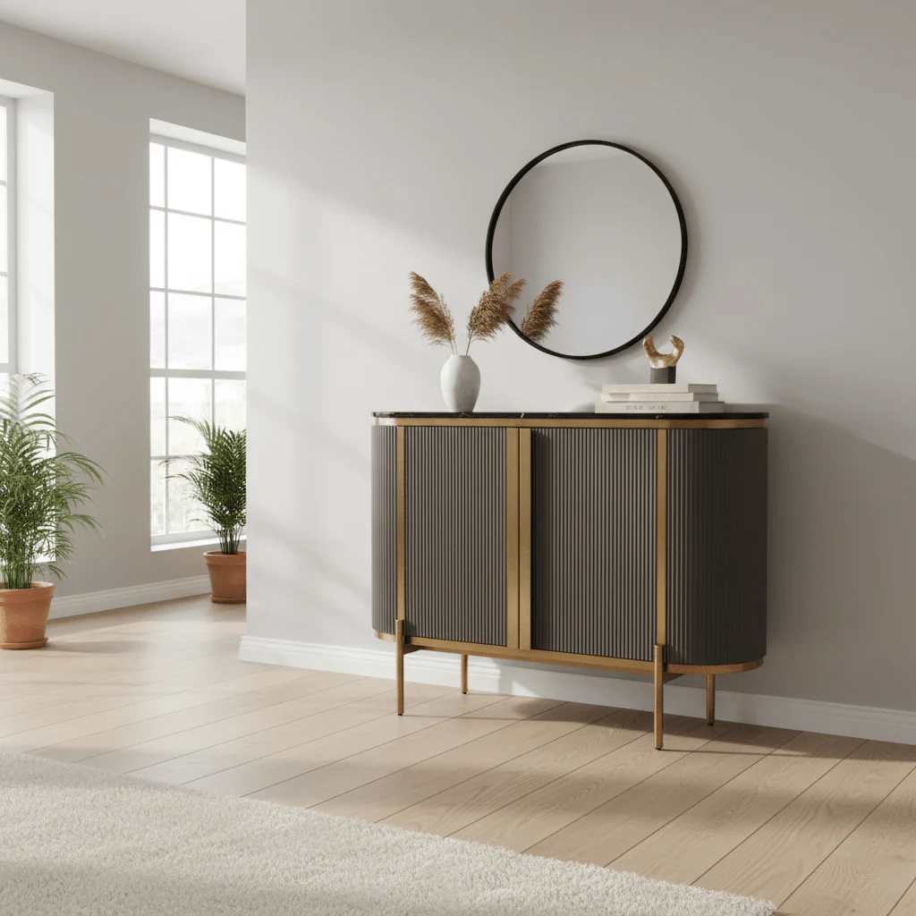 Dervio Two Door Marble Top Sideboard - Image 3
