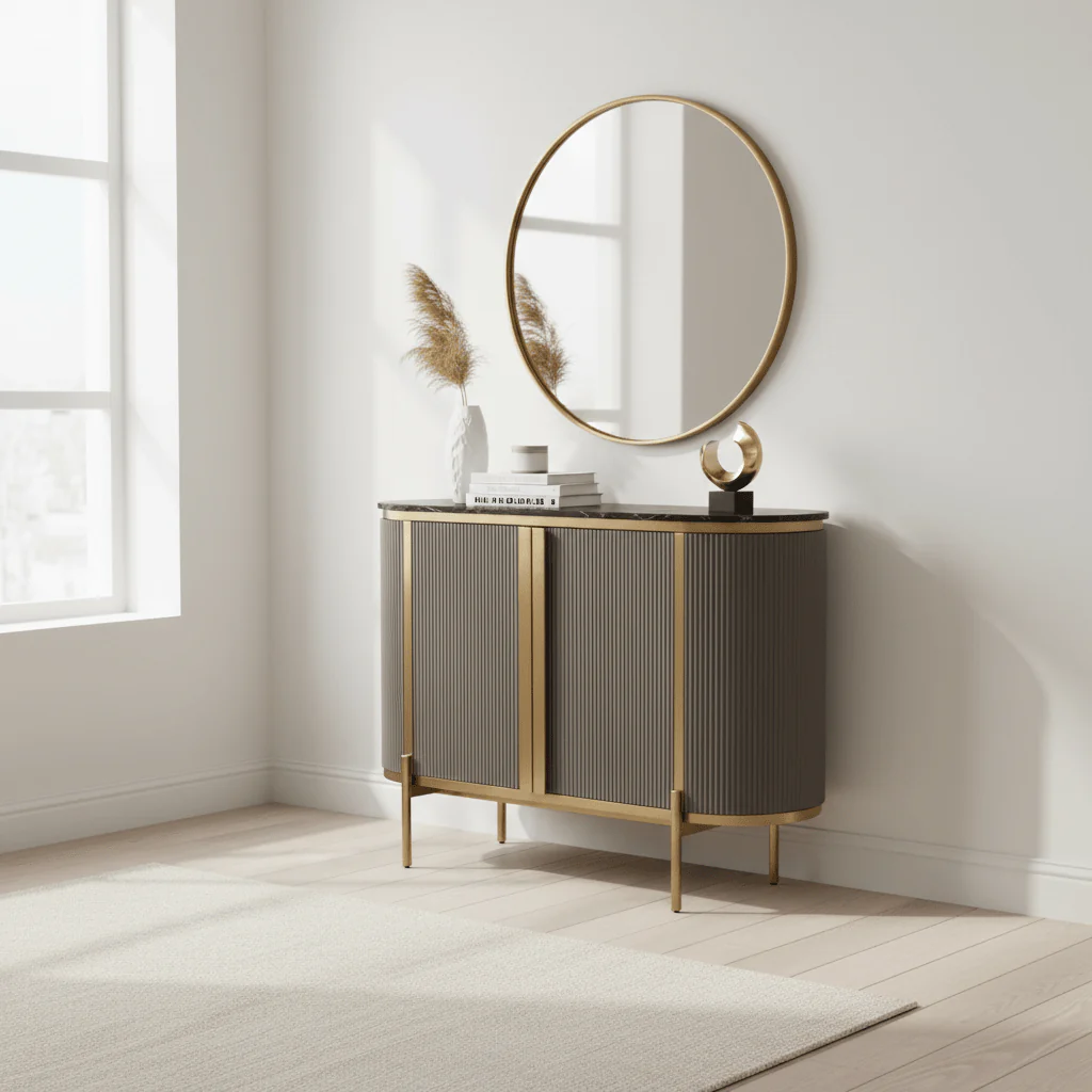 Dervio Two Door Marble Top Sideboard - Image 4