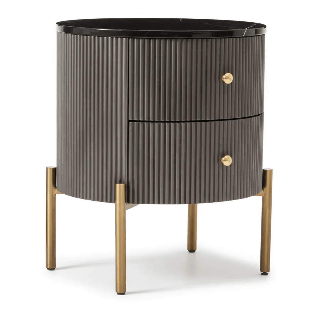 Dervio Two Drawer Marble Top Chest
