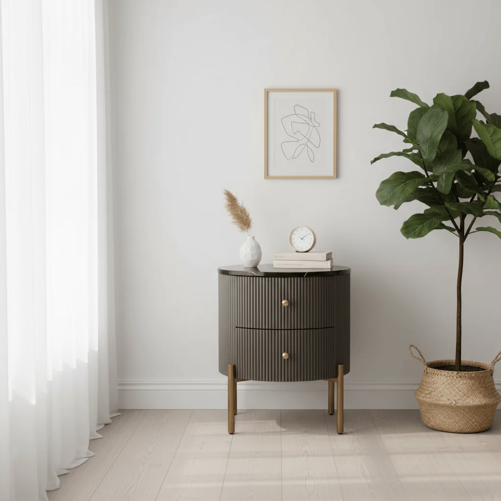 Dervio Two Drawer Marble Top Chest - Image 3