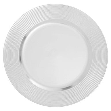 Dia Silver Finish Ribbed Charger Plate - Image 5