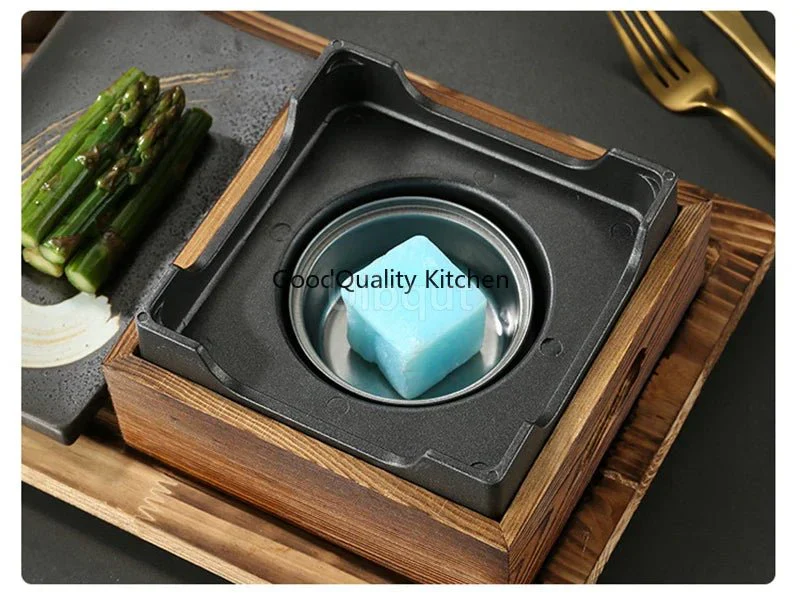 Dining room single and double tableware Cast iron barbecue plate Square alcohol oven baking tray Korean style barbecue stove set - Image 10