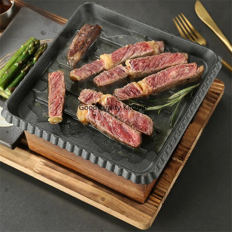 Dining room single and double tableware Cast iron barbecue plate Square alcohol oven baking tray Korean style barbecue stove set - Image 18