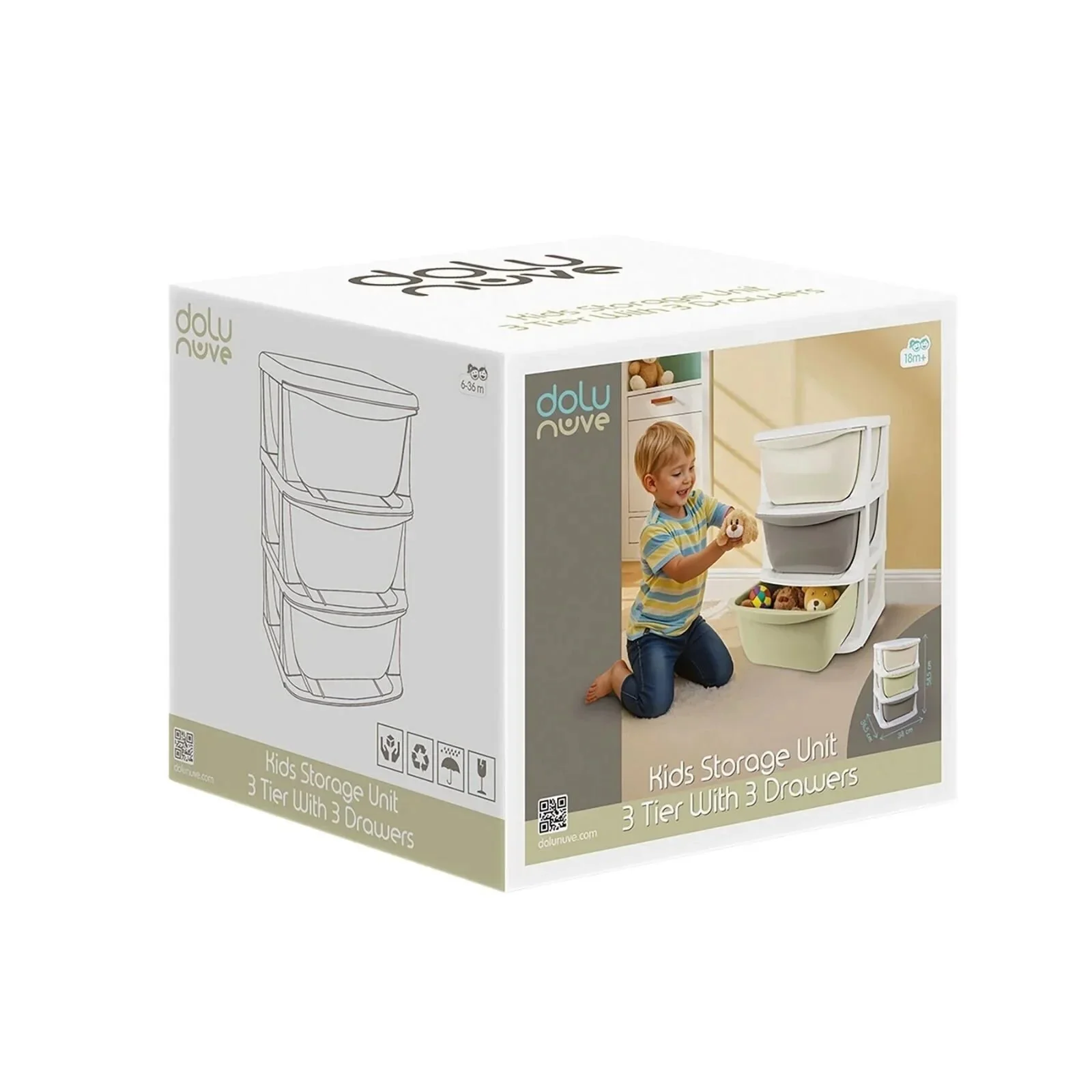 Dolu Nuve Multi-Purporse Organiser with 3 Drawers - Image 3