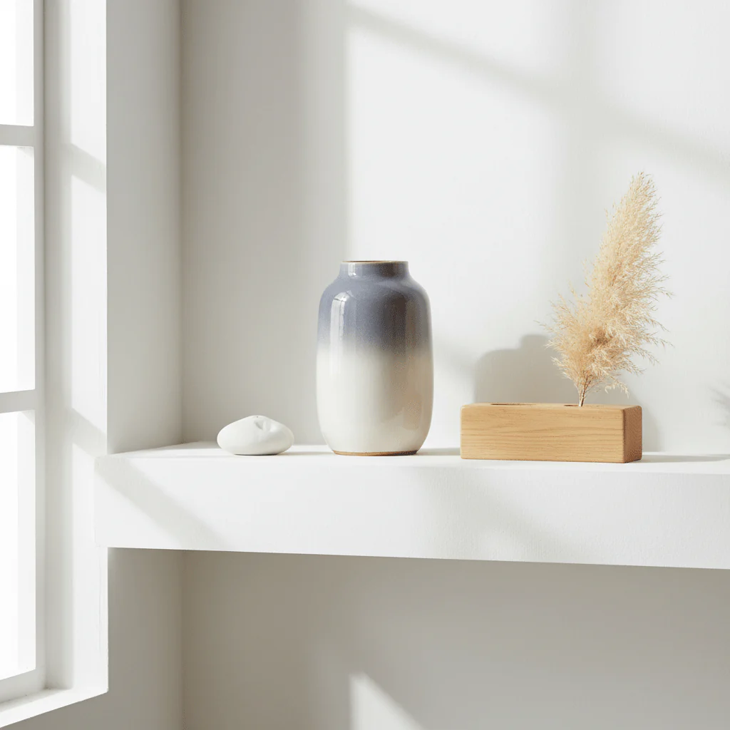 Domo Grey Earthenware Vase - Image 4