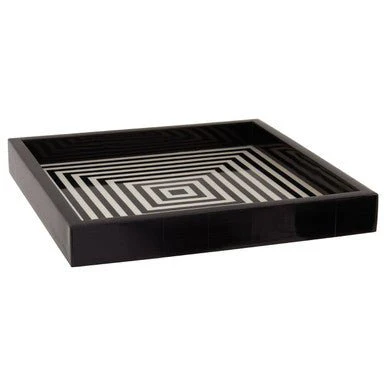Donato Black And White Finish Square Tray - Image 5
