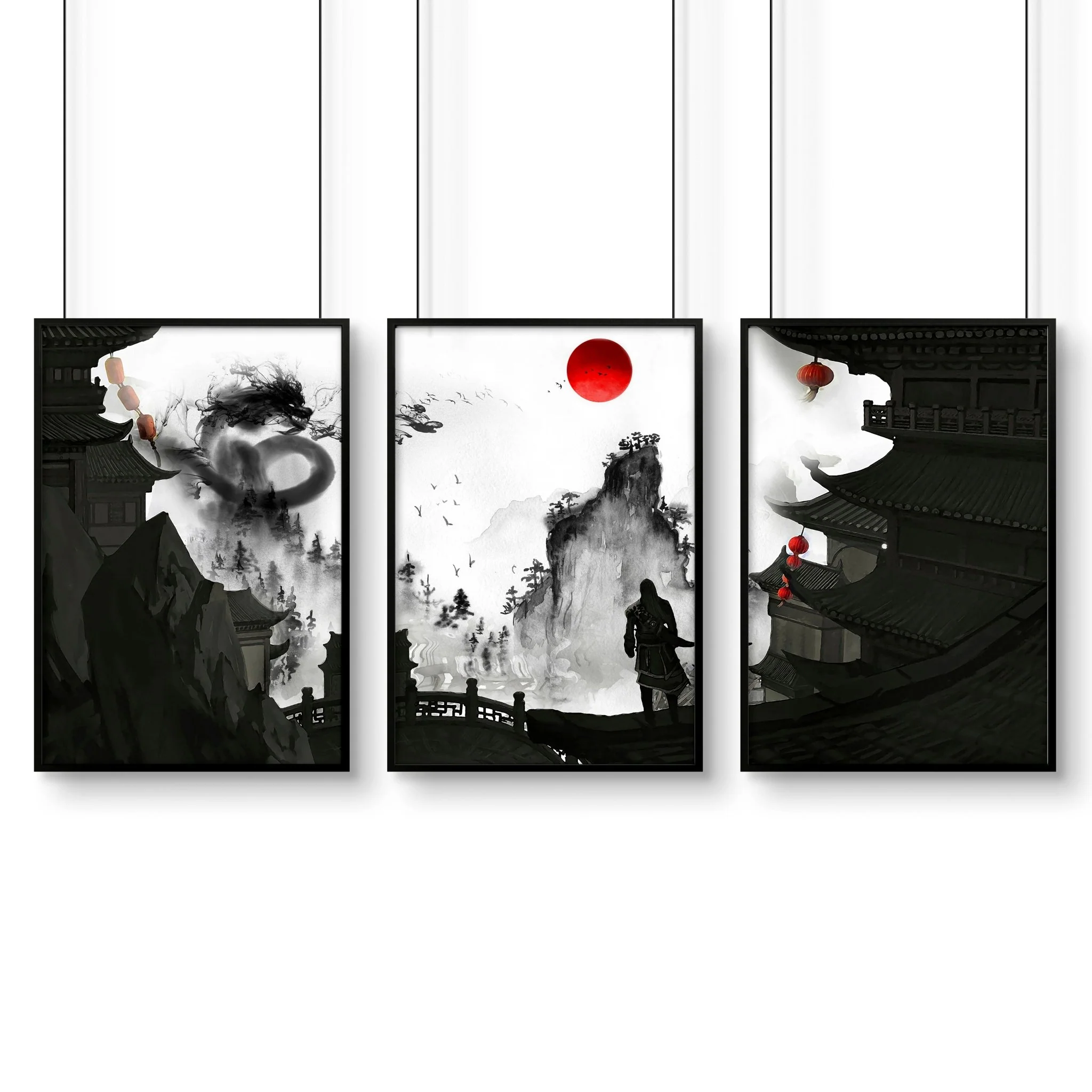Dragon wall art | set of 3 prints for home office decor - Image 8